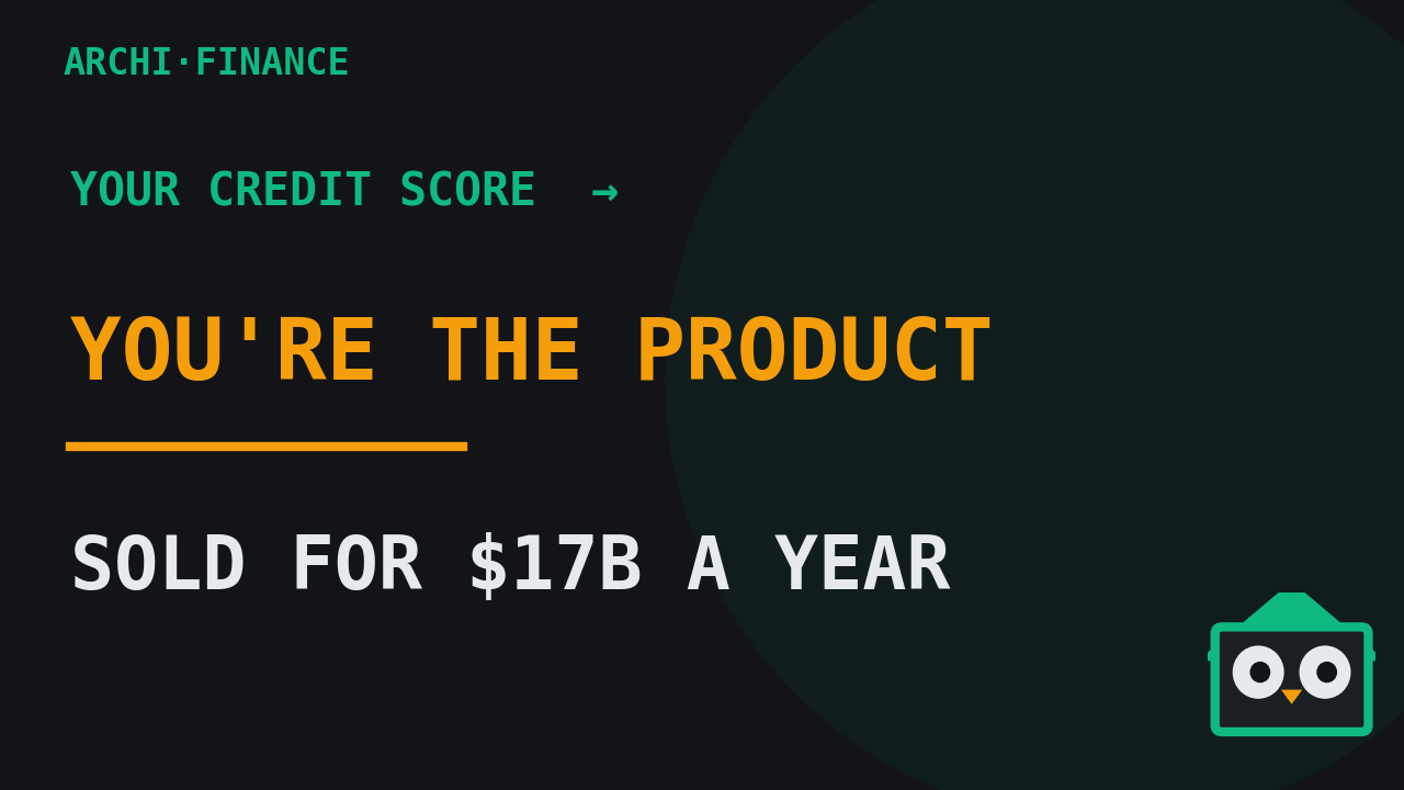 Your Credit Score Is a Product: Who's the Customer?